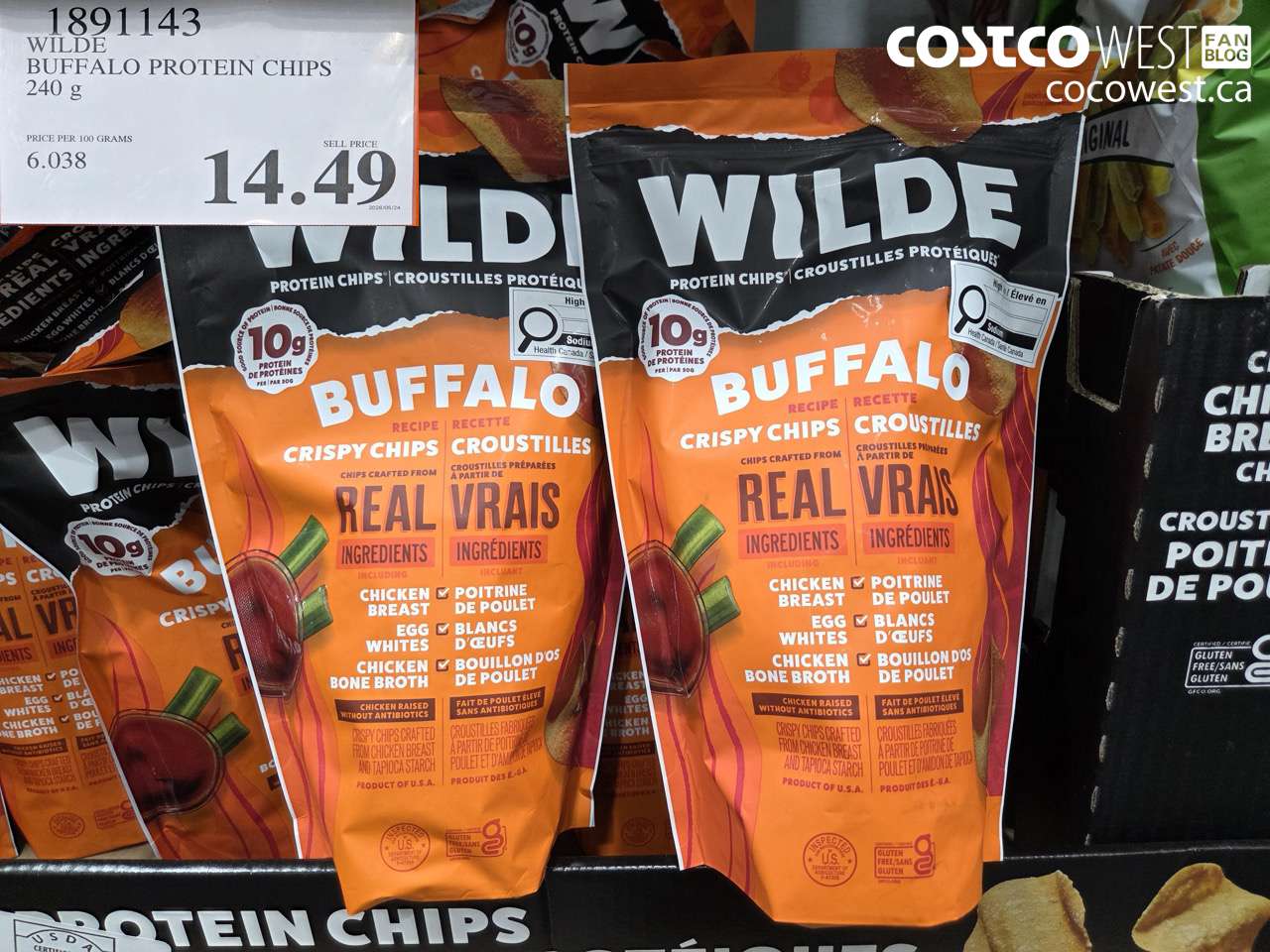 1891143 WILDE BUFFALO PROTEIN CHIPS 240 G $14.49