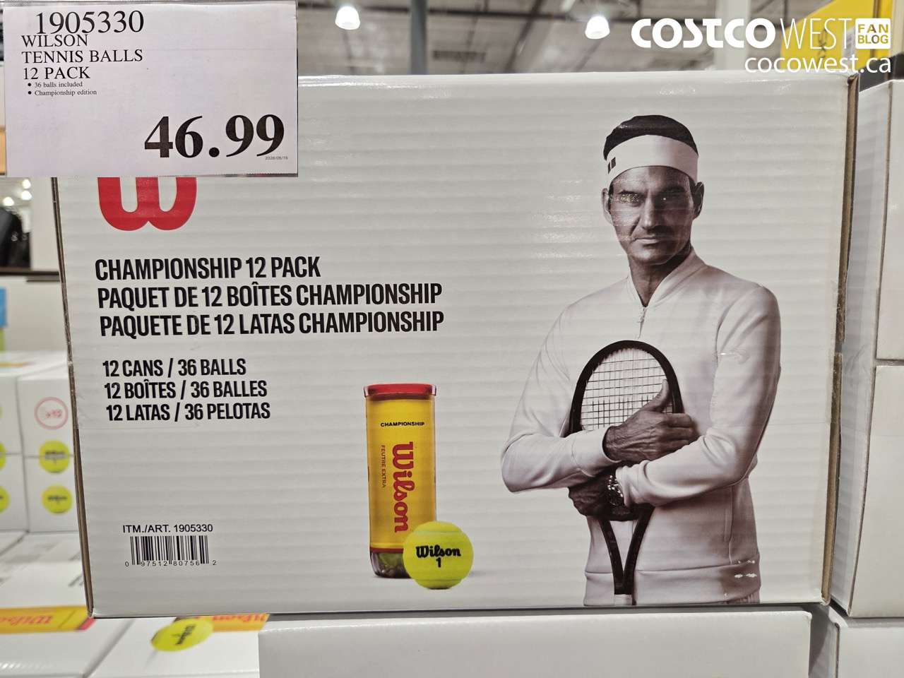 1905330 WILSON TENNIS BALLS 12 PACK $46.99