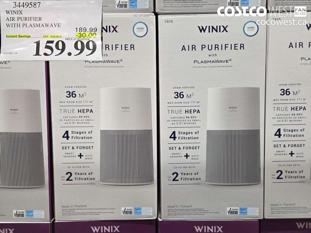 3449587 WINIX AIR PURIFIER WITH PLASMAWAVE ($30.00 INSTANT SAVINGS EXPIRES ON 2026-08-21) $159.99