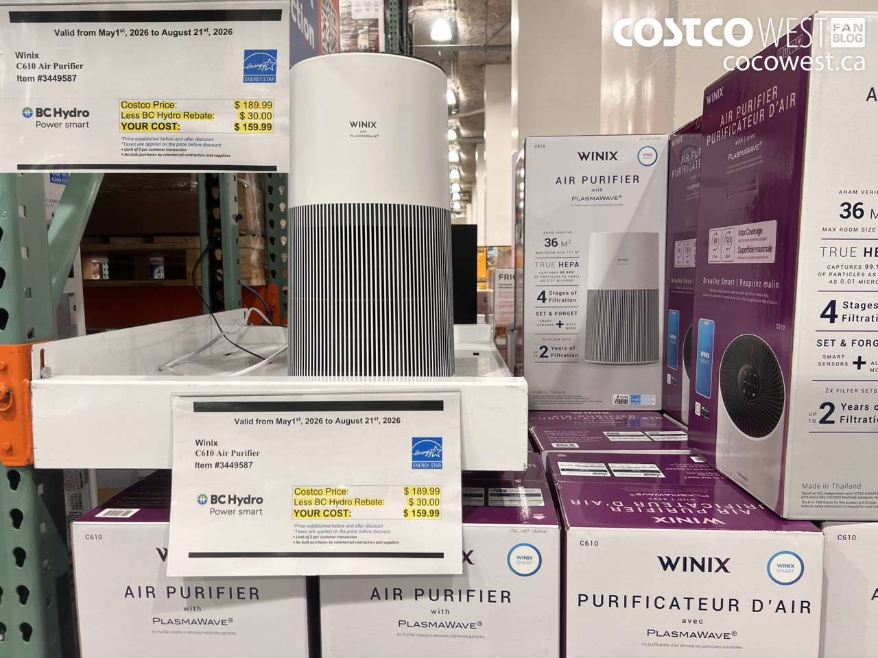 3449587 WINIX C610 AIR PURIFIER ($30.00 INSTANT SAVINGS EXPIRES ON 2026-08-21) $159.99