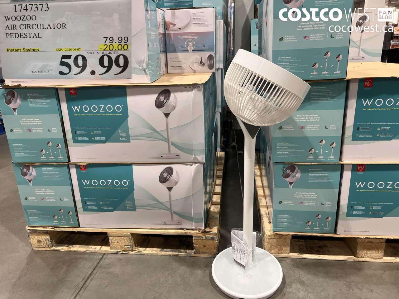 1747373 WOOZOO AIR CIRCULATOR PEDESTAL ($20.00 INSTANT SAVINGS EXPIRES ON 2026-06-07) $59.99