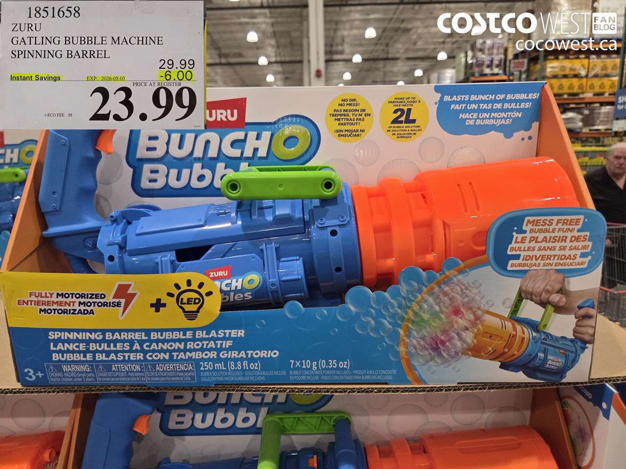 1851658 ZURU GATLING BUBBLE MACHINE SPINNING BARREL ($6.00 INSTANT SAVINGS EXPIRES ON 2026-05-03) $23.99