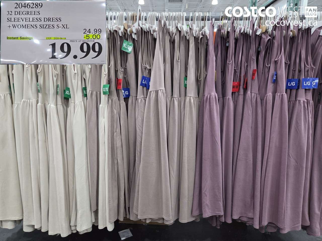 2046289 32 DEGREES SLEEVELESS DRESS + WOMENS SIZES S-XL ($5.00 INSTANT SAVINGS EXPIRES ON 2026-06-14) $19.99