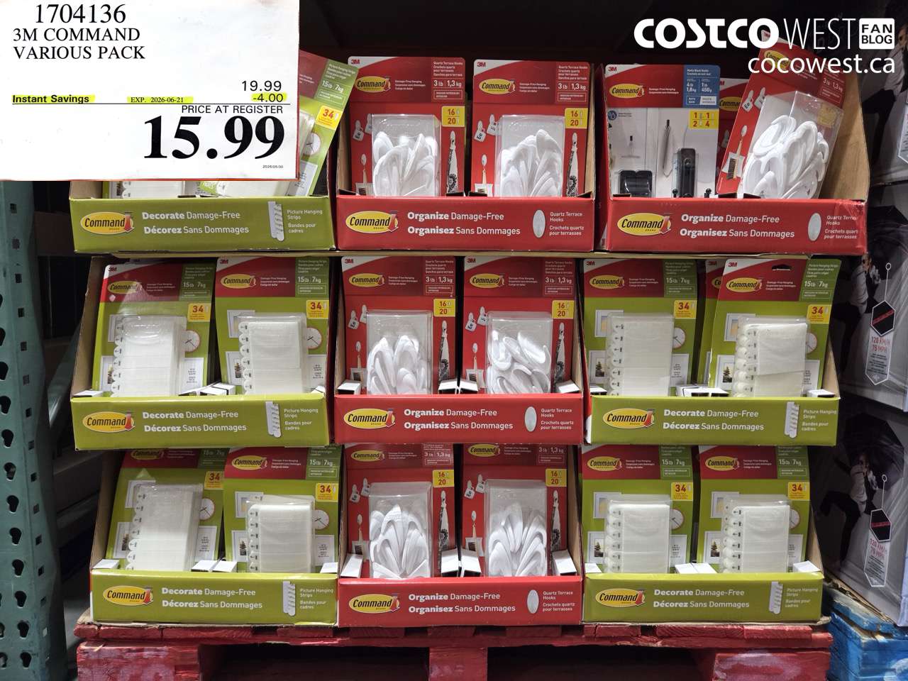 1704136 3M COMMAND VARIOUS PACK ($4.00 INSTANT SAVINGS EXPIRES ON 2026-06-21) $15.99
