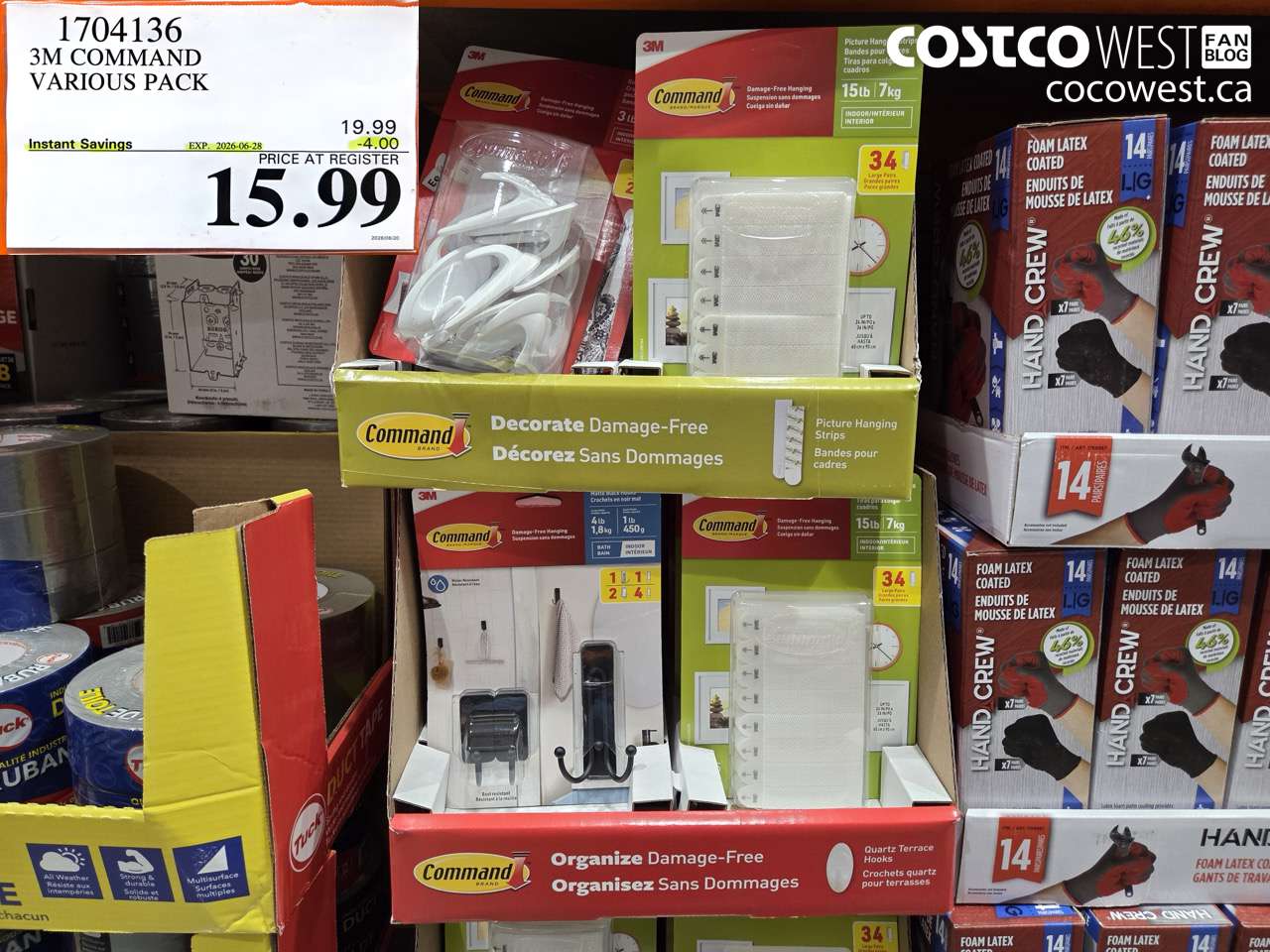 1704136 3M COMMAND VARIOUS PACK ($4.00 INSTANT SAVINGS EXPIRES ON 2026-06-28) $15.99