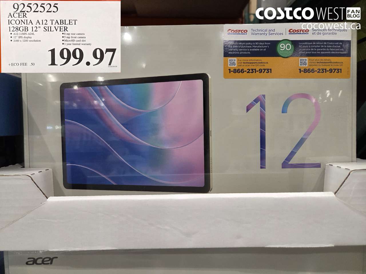 9252525 ACER ICONIA A12 TABLET 128GB 12