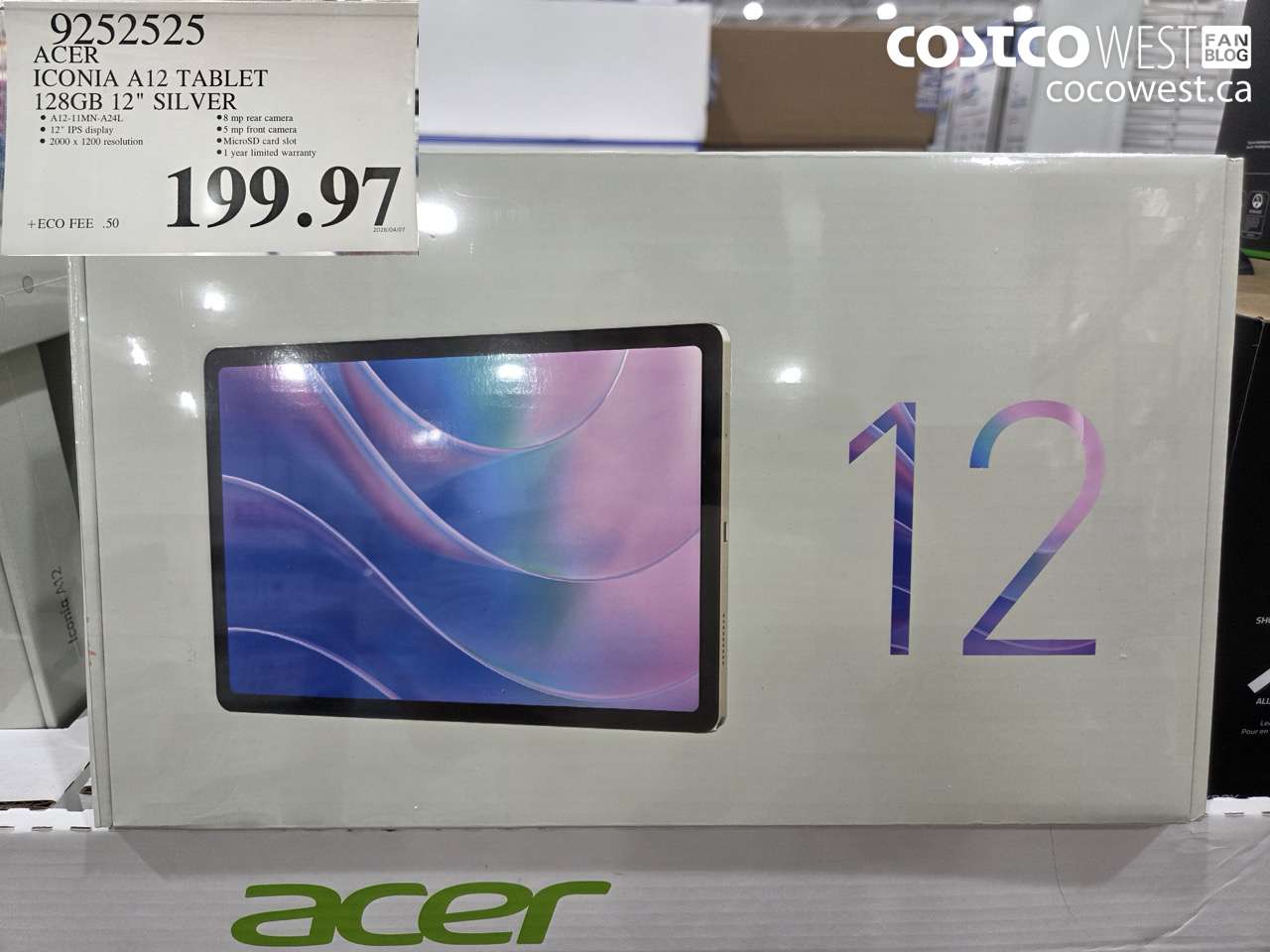 9252525 ACER ICONIA A12 TABLET 128GB 12