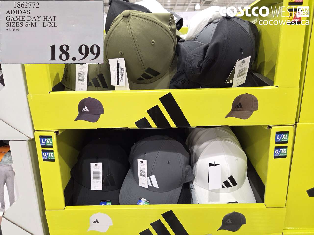 1862772 ADIDAS GAME DAY HAT SIZES S/M - L/XL $18.99