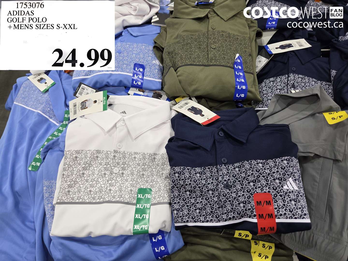 1753076 ADIDAS GOLF POLO MENS SIZES S-XXL $24.99