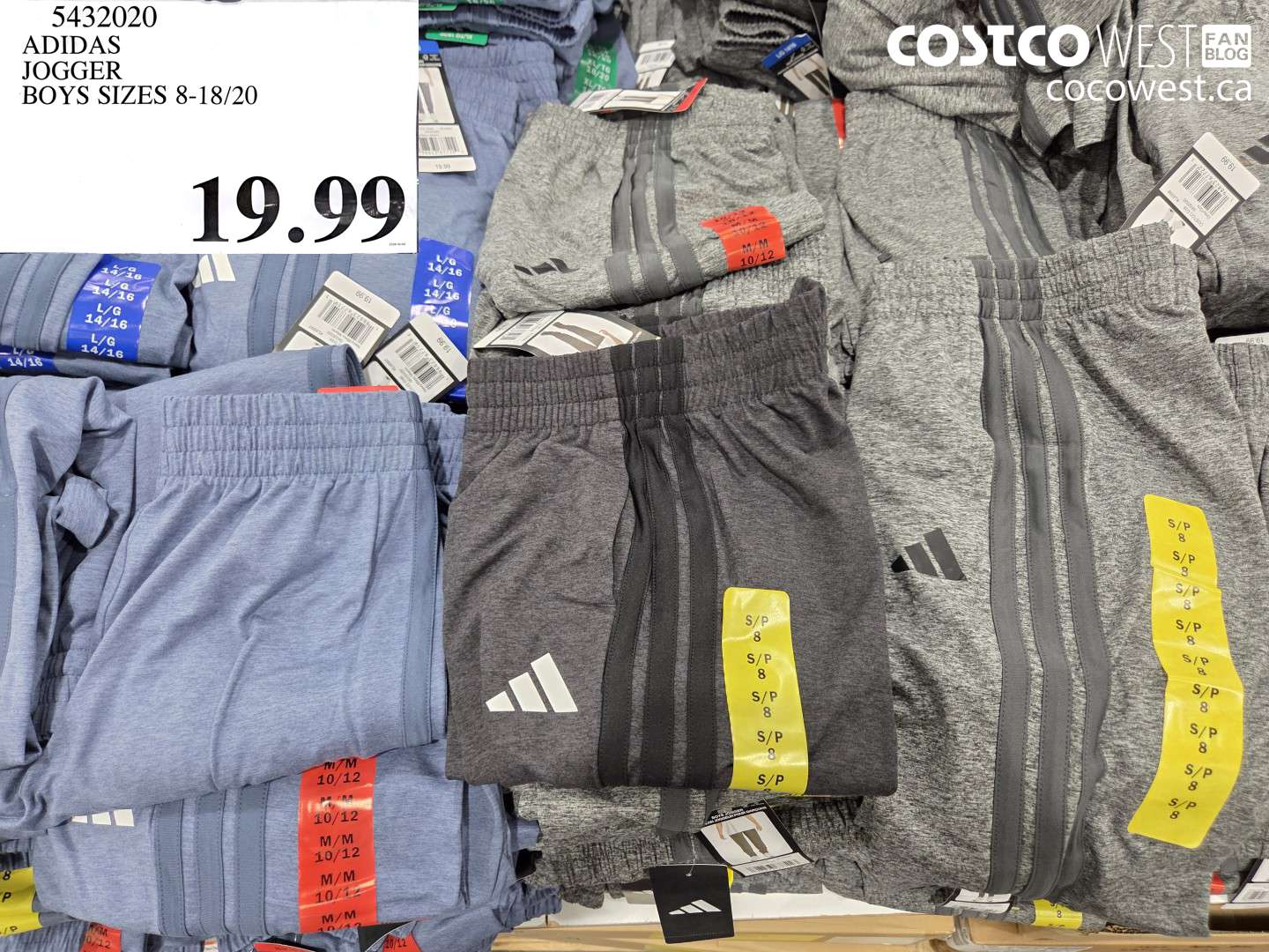 5432020 ADIDAS JOGGER BOYS SIZES 8-18/20 $19.99