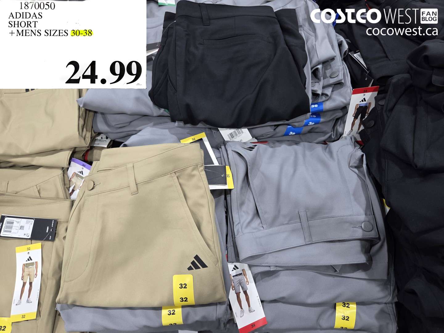 1870050 ADIDAS SHORT MENS SIZES 30-38 $24.99
