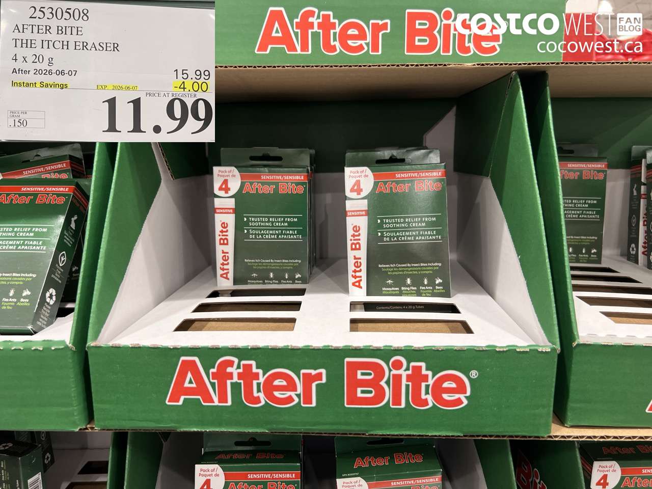 2530508 AFTER BITE THE ITCH ERASER 4 X 20 G ($4.00 INSTANT SAVINGS EXPIRES ON 2026-06-07) $11.99