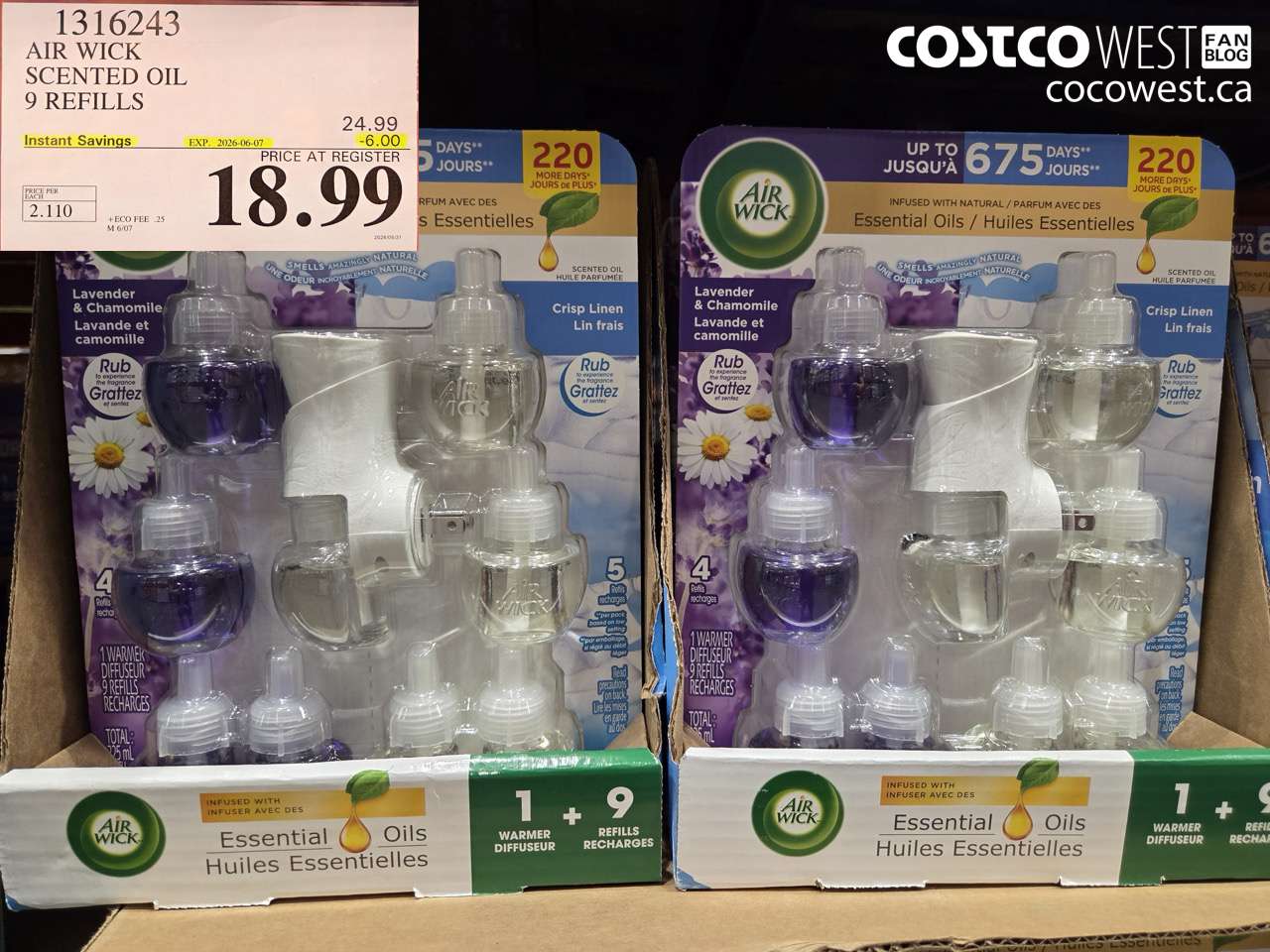 1316243 AIR WICK SCENTED OIL 9 REFILLS ($6.00 INSTANT SAVINGS EXPIRES ON 2026-06-07) $18.99