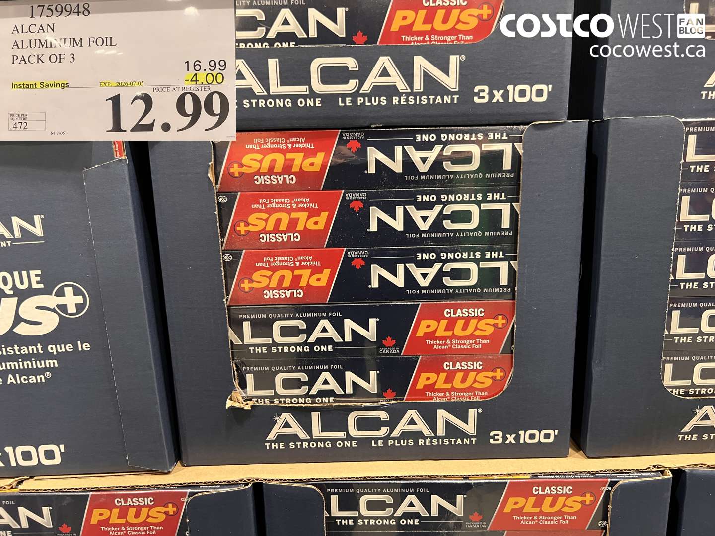 1759948 ALCAN ALUMINUM FOIL PACK OF 3 ($4.00 INSTANT SAVINGS EXPIRES ON 2026-07-05) $12.99