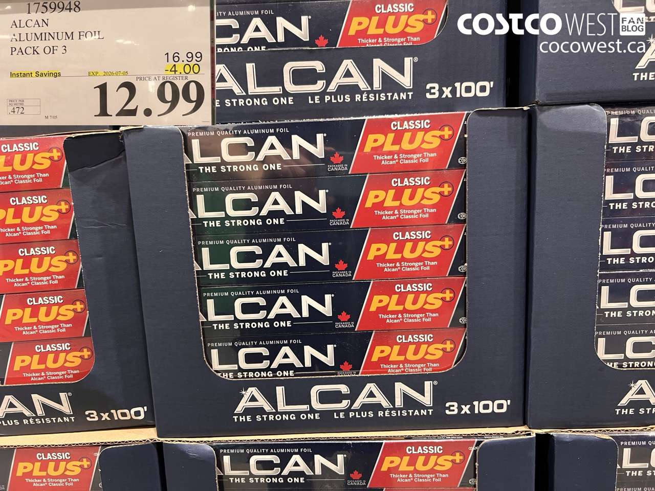 1759948 ALCAN ALUMINUM FOIL PACK OF 3 ($4.00 INSTANT SAVINGS EXPIRES ON 2026-07-05) $12.99