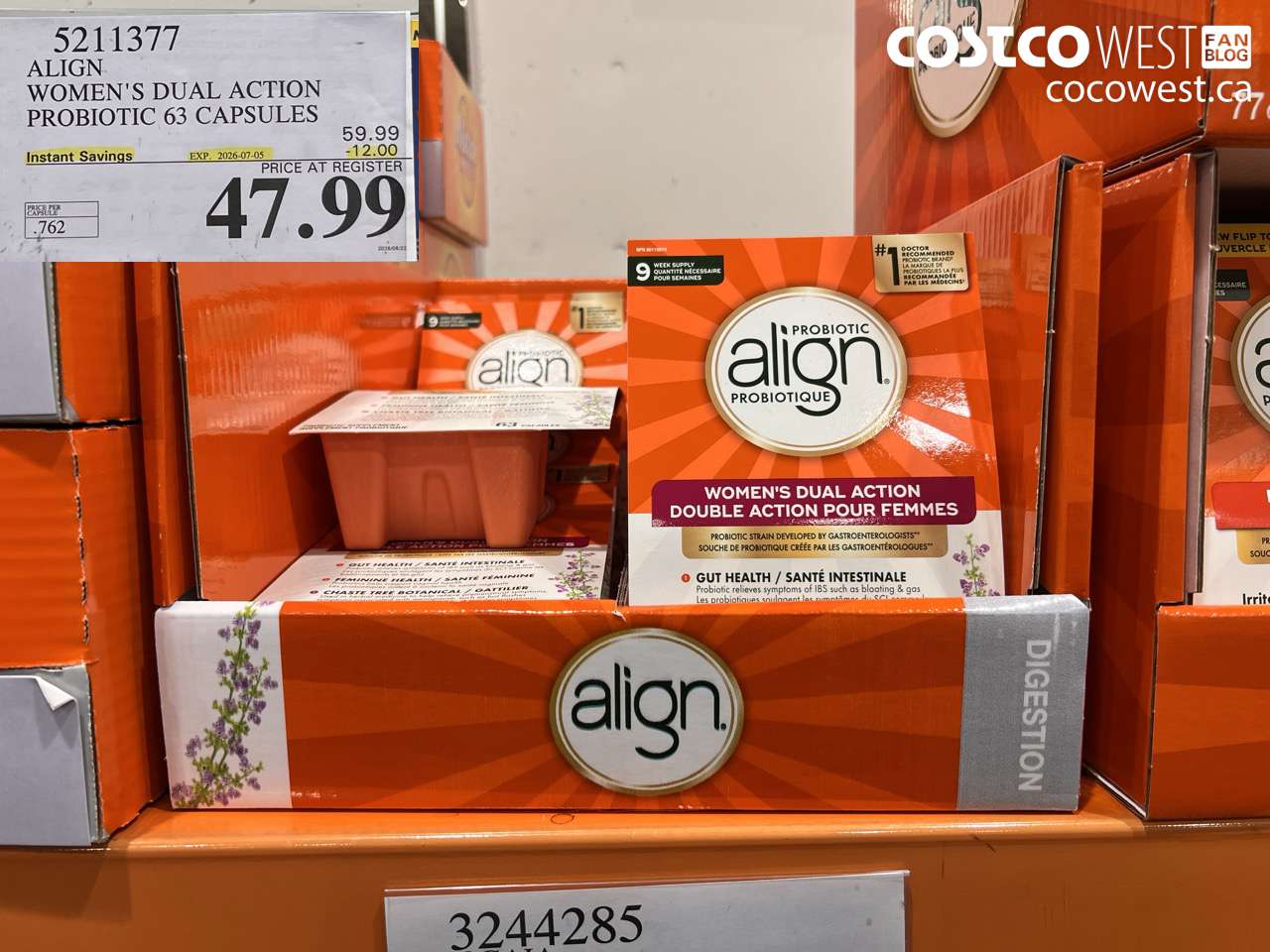 5211377 ALIGN WOMEN'S DUAL ACTION PROBIOTIC 63 CAPSULES ($12.00 INSTANT SAVINGS EXPIRES ON 2026-07-05) $47.99