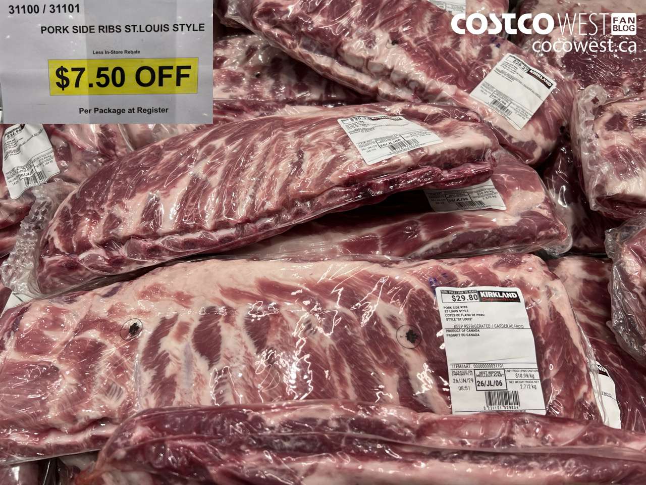 31100 (ALSO 31101) PORK SIDE RIBS ST.LOUIS STYLE ($7.50 INSTANT SAVINGS)