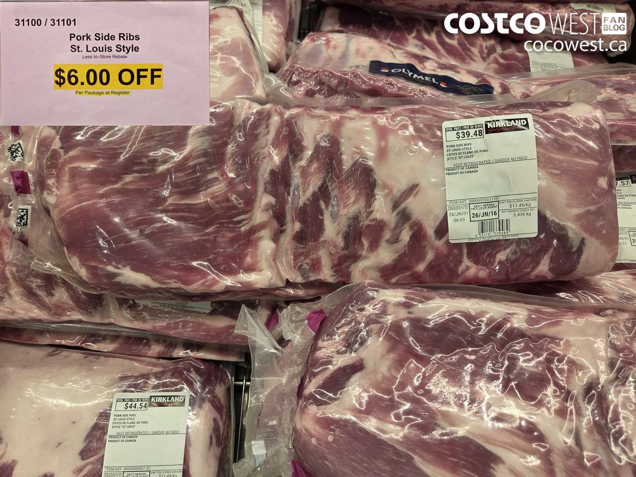 31100 (ALSO 31101) PORK SIDE RIBS ST. LOUIS STYLE ($6.00 INSTANT SAVINGS)