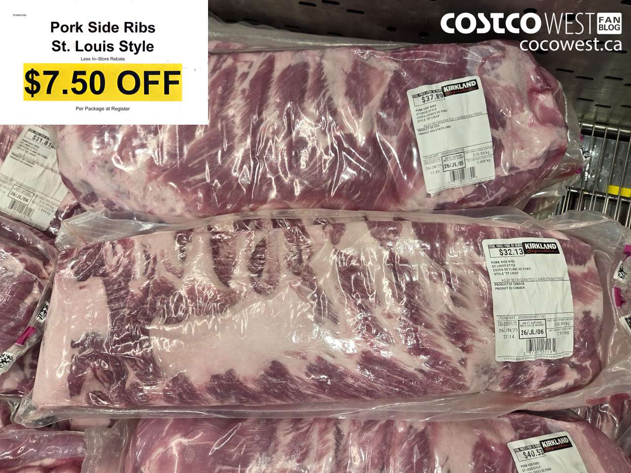 31100 (ALSO 31101) PORK SIDE RIBS ST. LOUIS STYLE ($7.50 INSTANT SAVINGS)