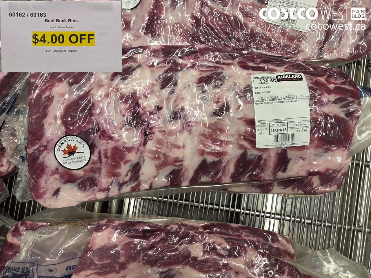 60162 (ALSO 60163) BEEF BACK RIBS ($4.00 INSTANT SAVINGS)