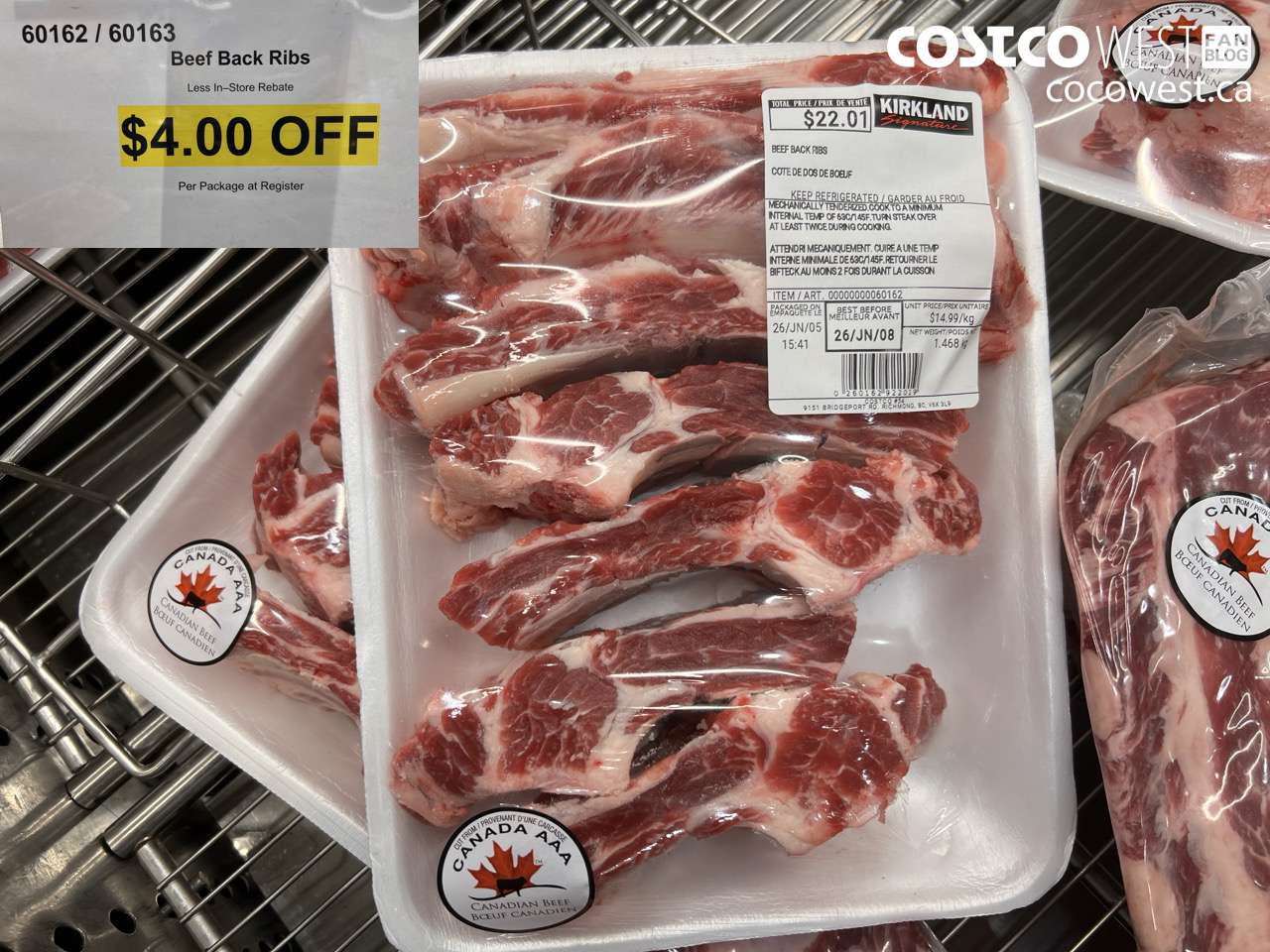 60162 (ALSO 60163) BEEF BACK RIBS ($4.00 INSTANT SAVINGS)
