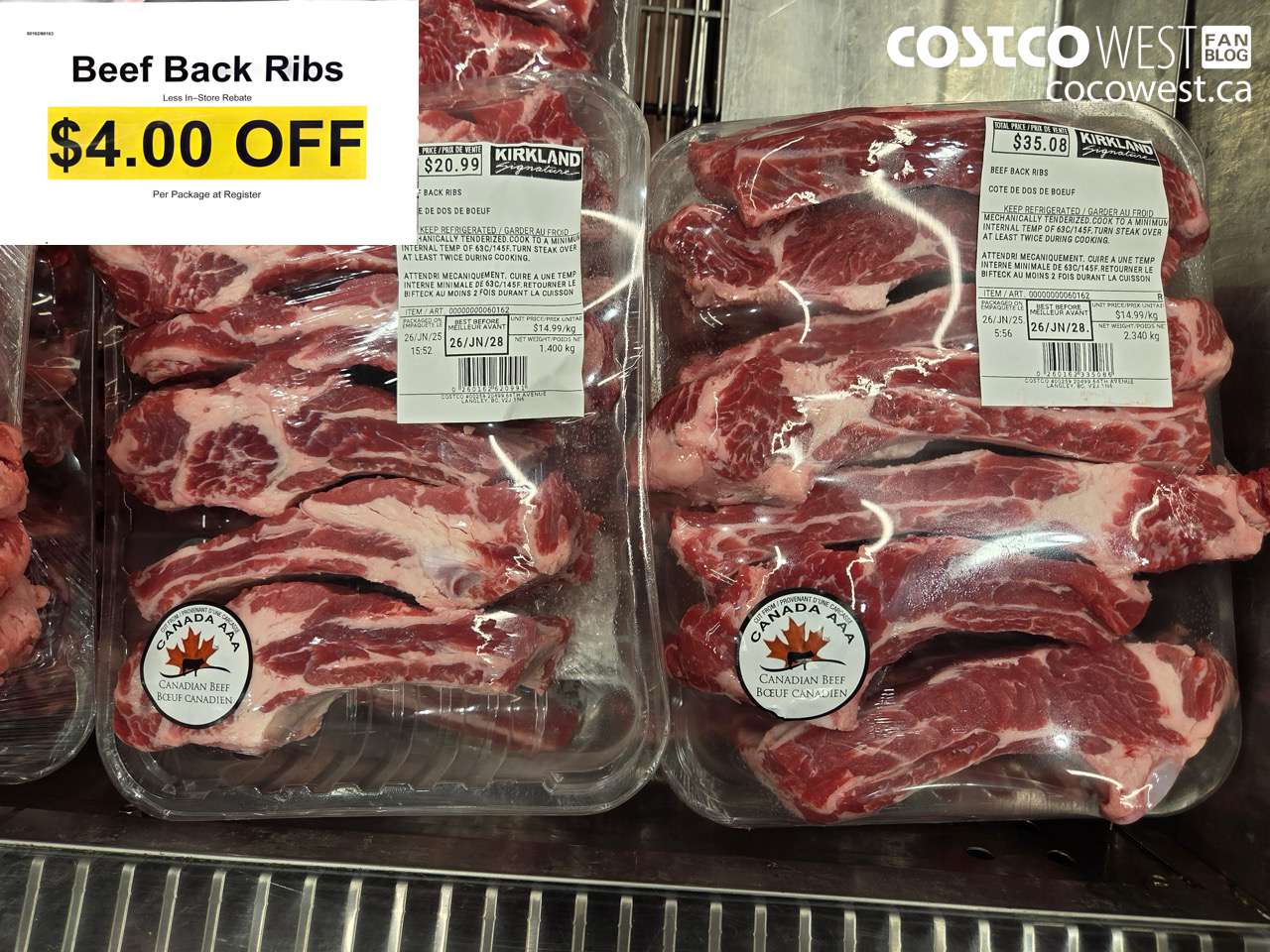 60162 (ALSO 60163) BEEF BACK RIBS ($4.00 INSTANT SAVINGS)