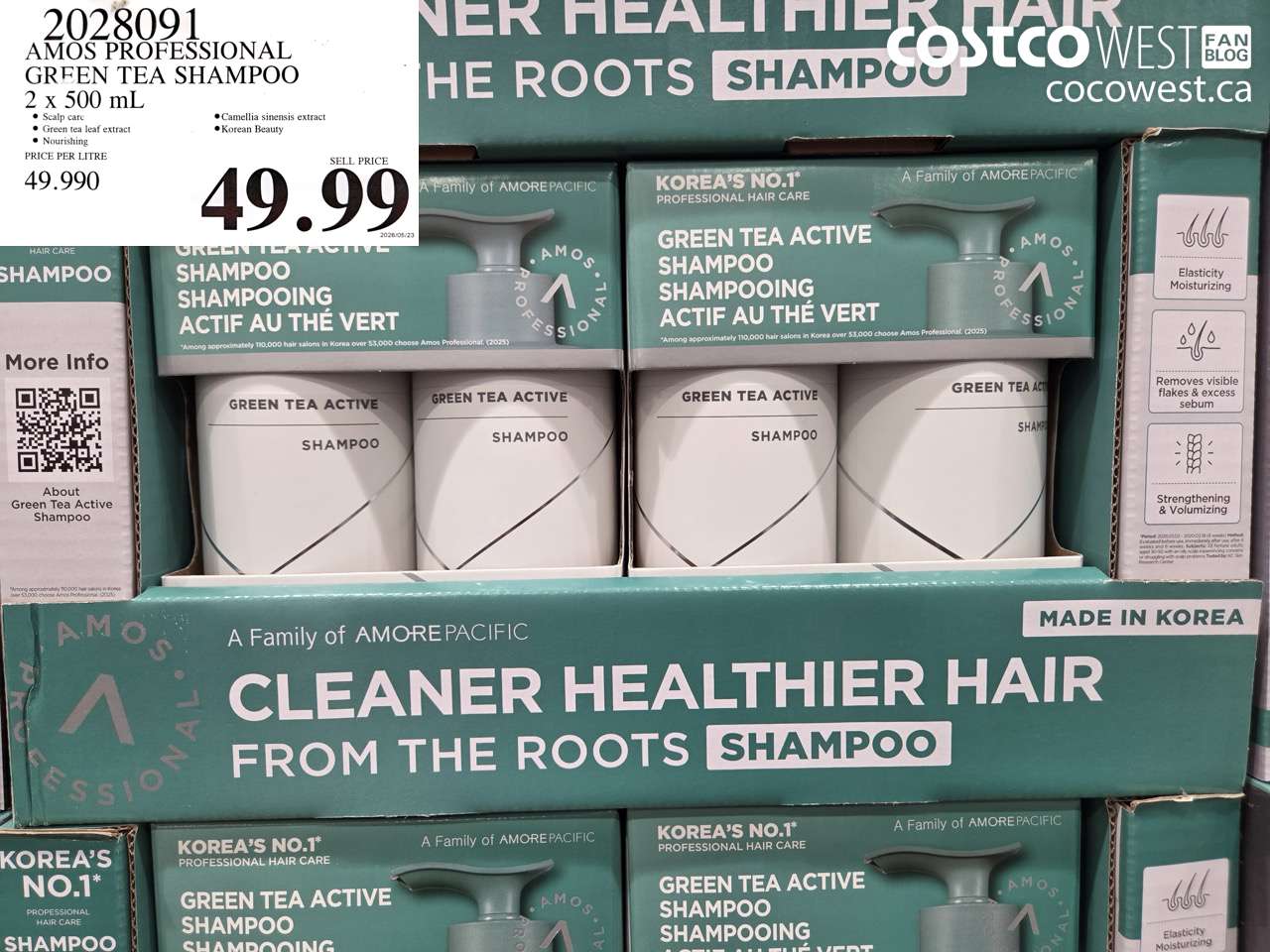 2028091 AMOS PROFESSIONAL GREEN TEA SHAMPOO 2 X 500 ML $49.99
