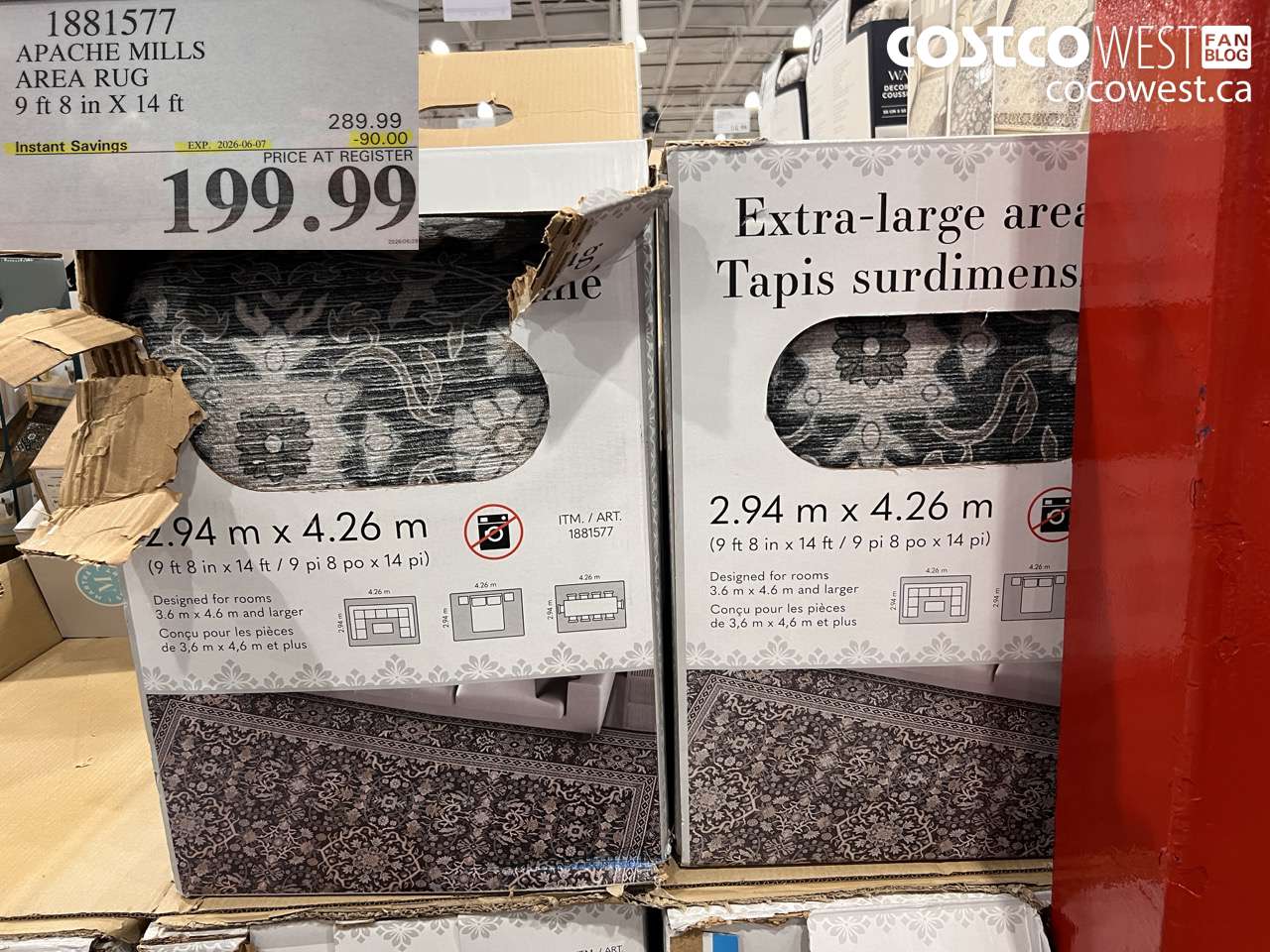 1881577 APACHE MILLS AREA RUG 9 FT 8 IN X 14 FT ($90.00 INSTANT SAVINGS EXPIRES ON 2026-06-07) $199.99