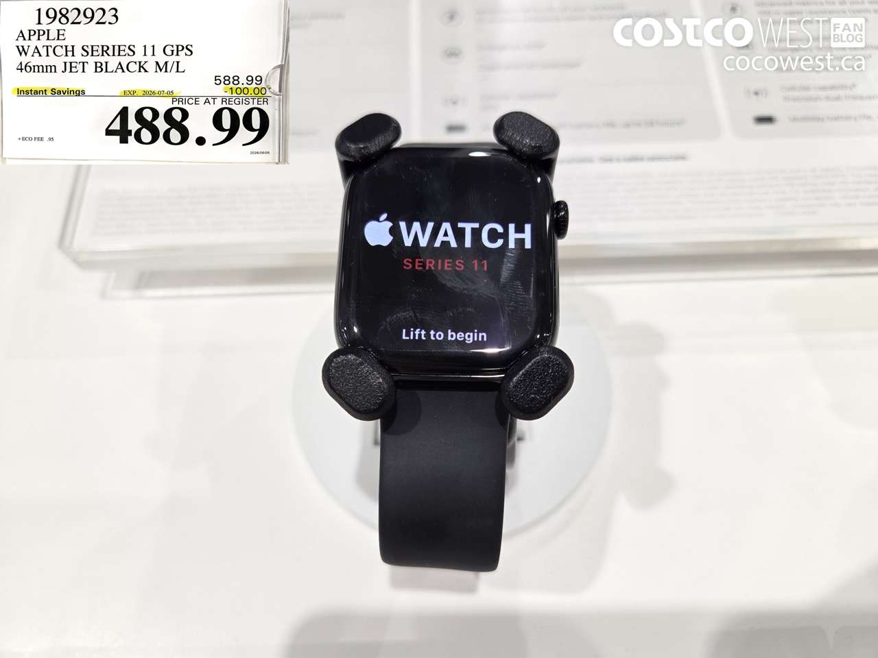 1982923 APPLE WATCH SERIES 11 GPS 46MM JET BLACK M/L ($100.00 INSTANT SAVINGS EXPIRES ON 2026-07-05) $488.99