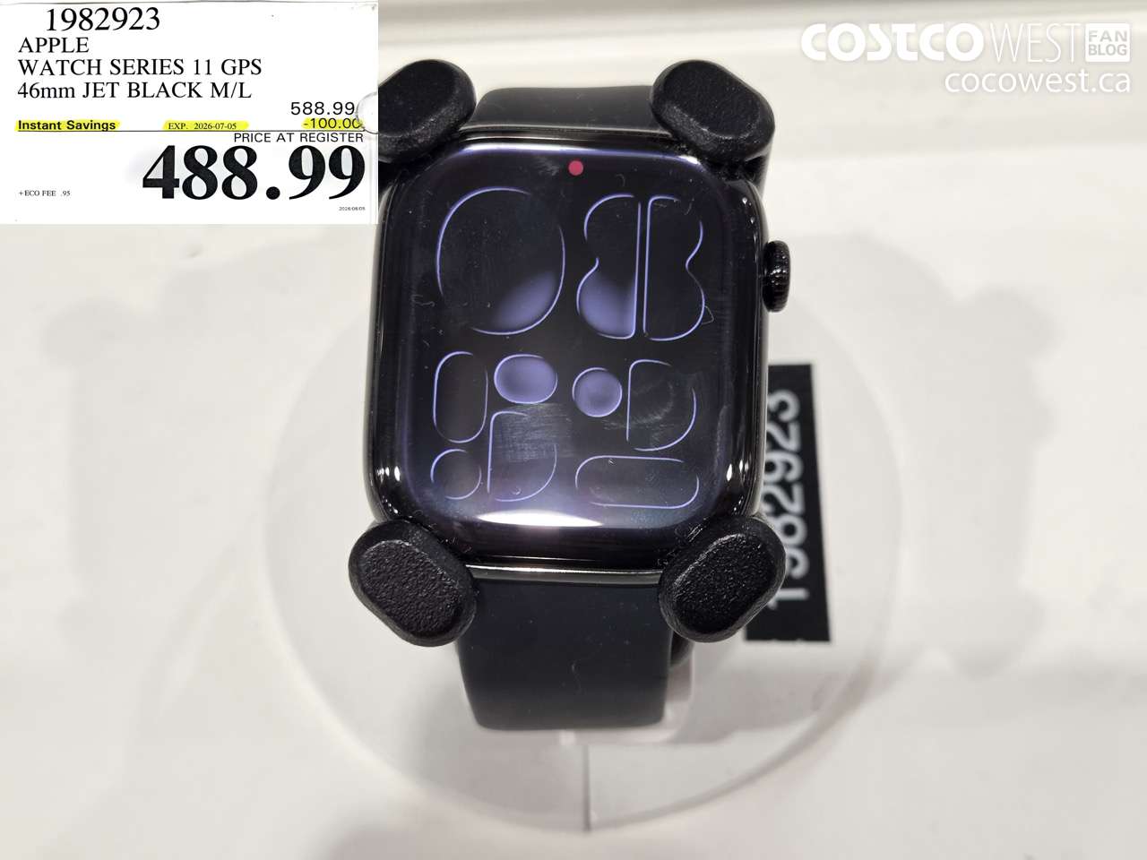 1982923 APPLE WATCH SERIES 11 GPS 46MM JET BLACK M/L ($100.00 INSTANT SAVINGS EXPIRES ON 2026-07-05) $488.99