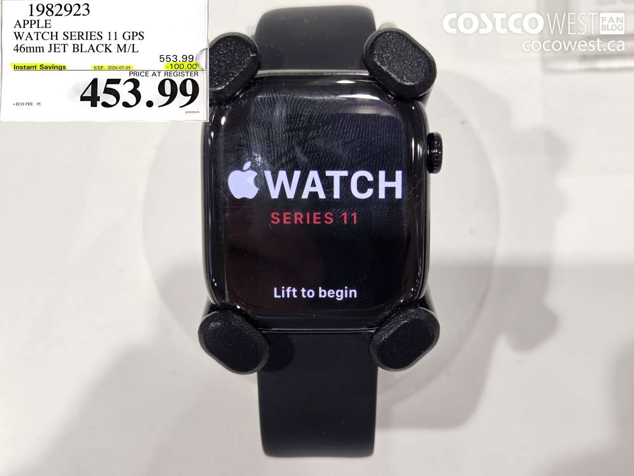 1982923 APPLE WATCH SERIES 11 GPS 46MM JET BLACK M/L ($100.00 INSTANT SAVINGS EXPIRES ON 2026-07-05) $453.99