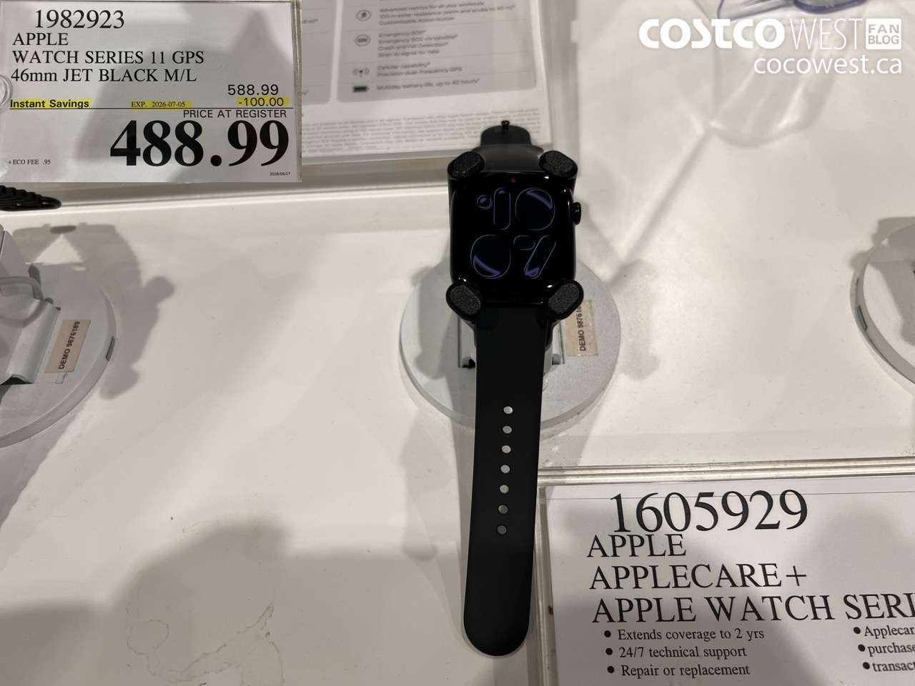 1982923 APPLE WATCH SERIES 11 GPS 46MM JET BLACK M/L ($100.00 INSTANT SAVINGS EXPIRES ON 2026-07-05) $488.99