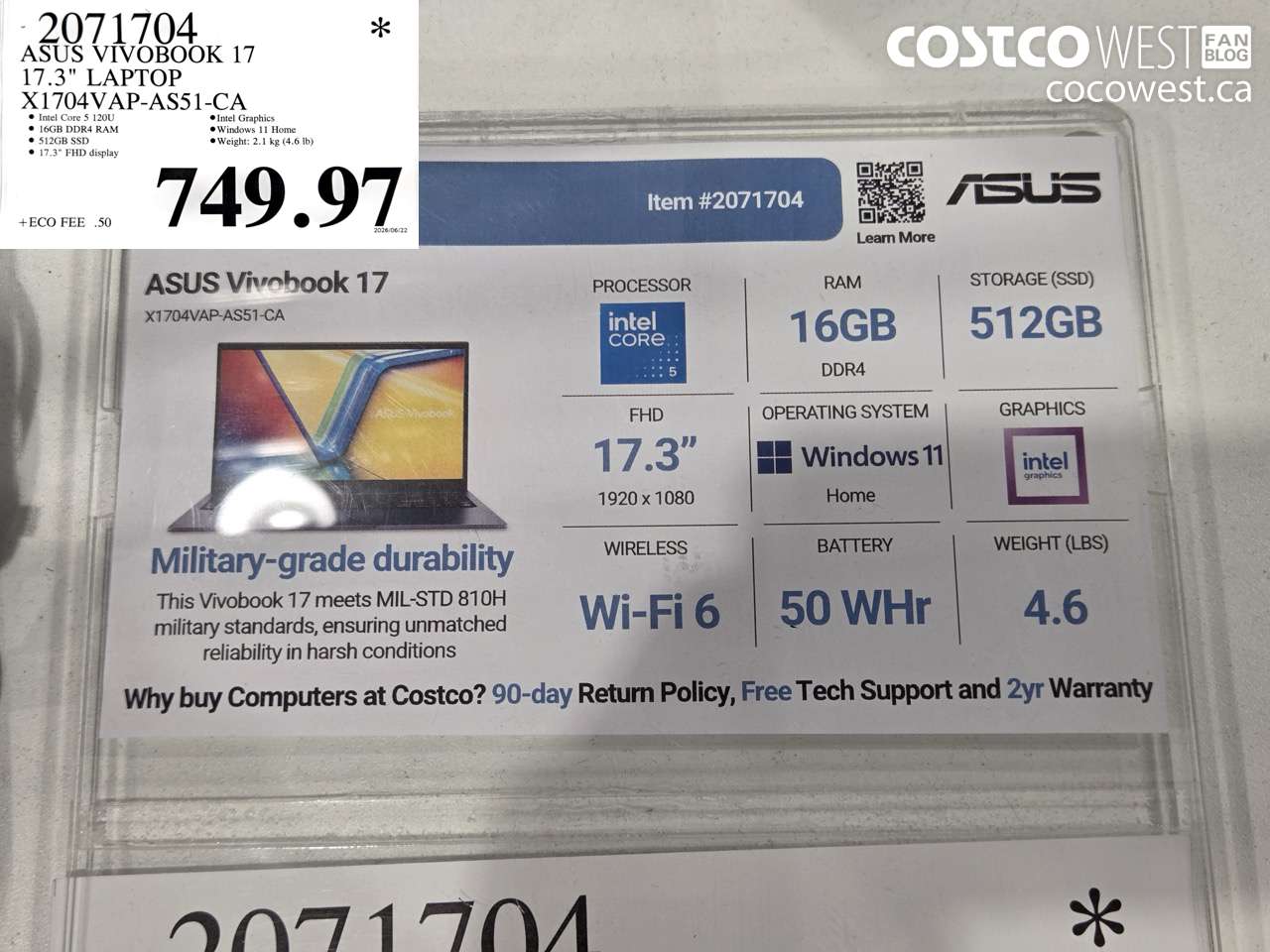 2071704 ASUS VIVOBOOK 17 17.3