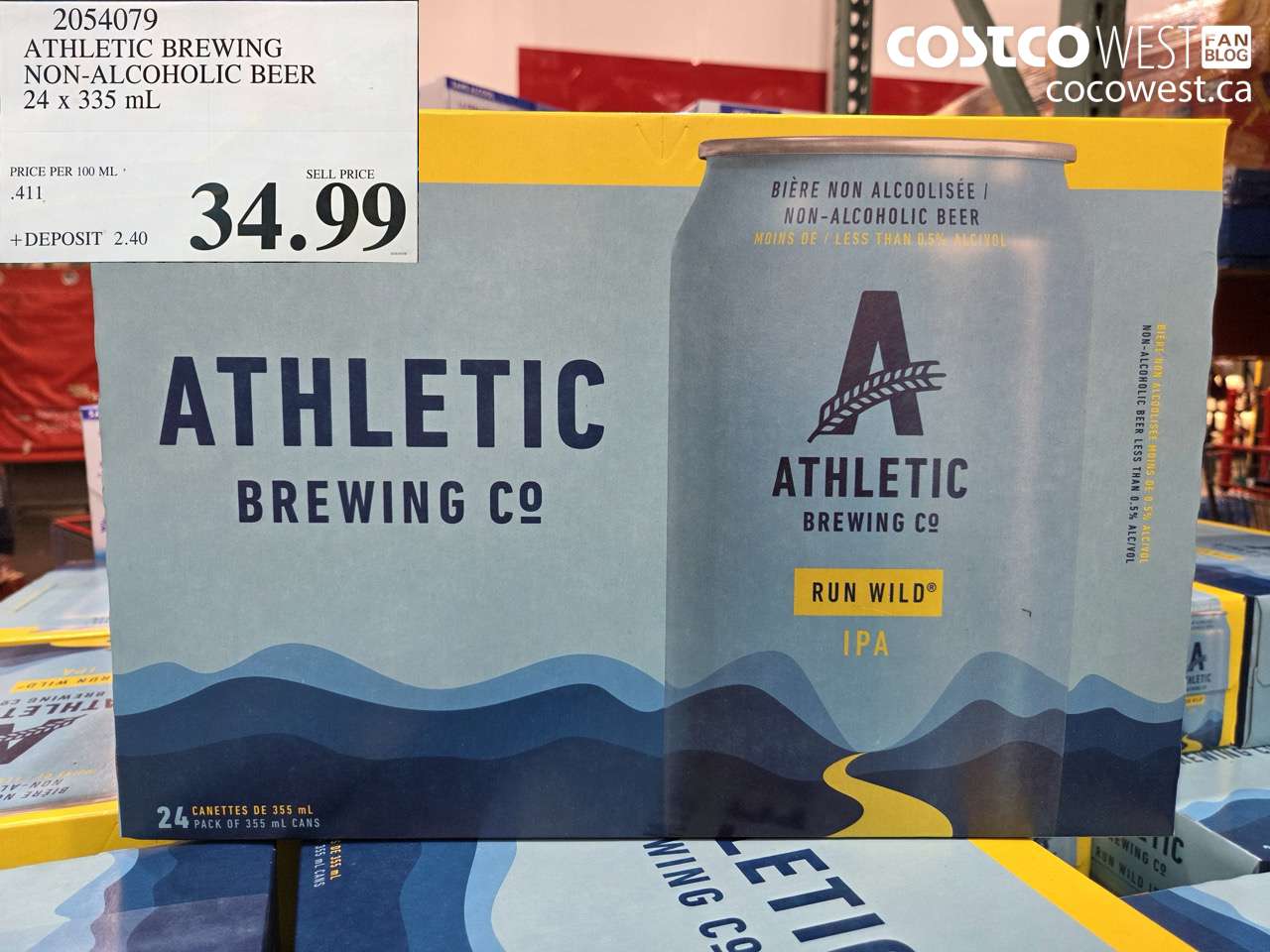 2054079 ATHLETIC BREWING NON-ALCOHOLIC BEER 24 X 335 ML $34.99