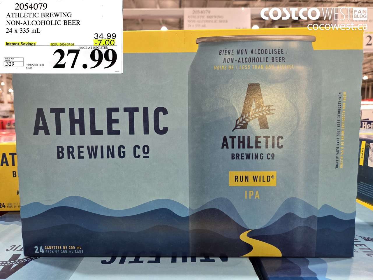 2054079 ATHLETIC BREWING NON-ALCOHOLIC BEER 24 X 335 ML ($7.00 INSTANT SAVINGS EXPIRES ON 2026-07-05) $27.99