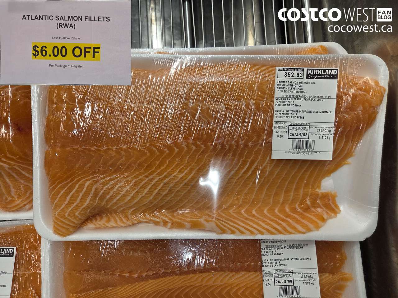 51454 ATLANTIC SALMON FILLETS (RWA) ($6.00 INSTANT SAVINGS)