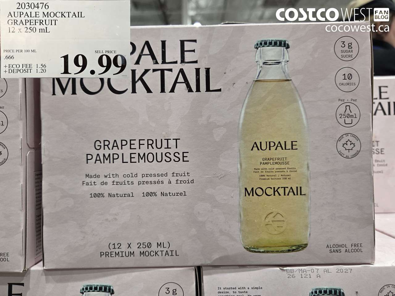 2030476 AUPALE MOCKTAIL GRAPEFRUIT 12 X 250 ML $19.99