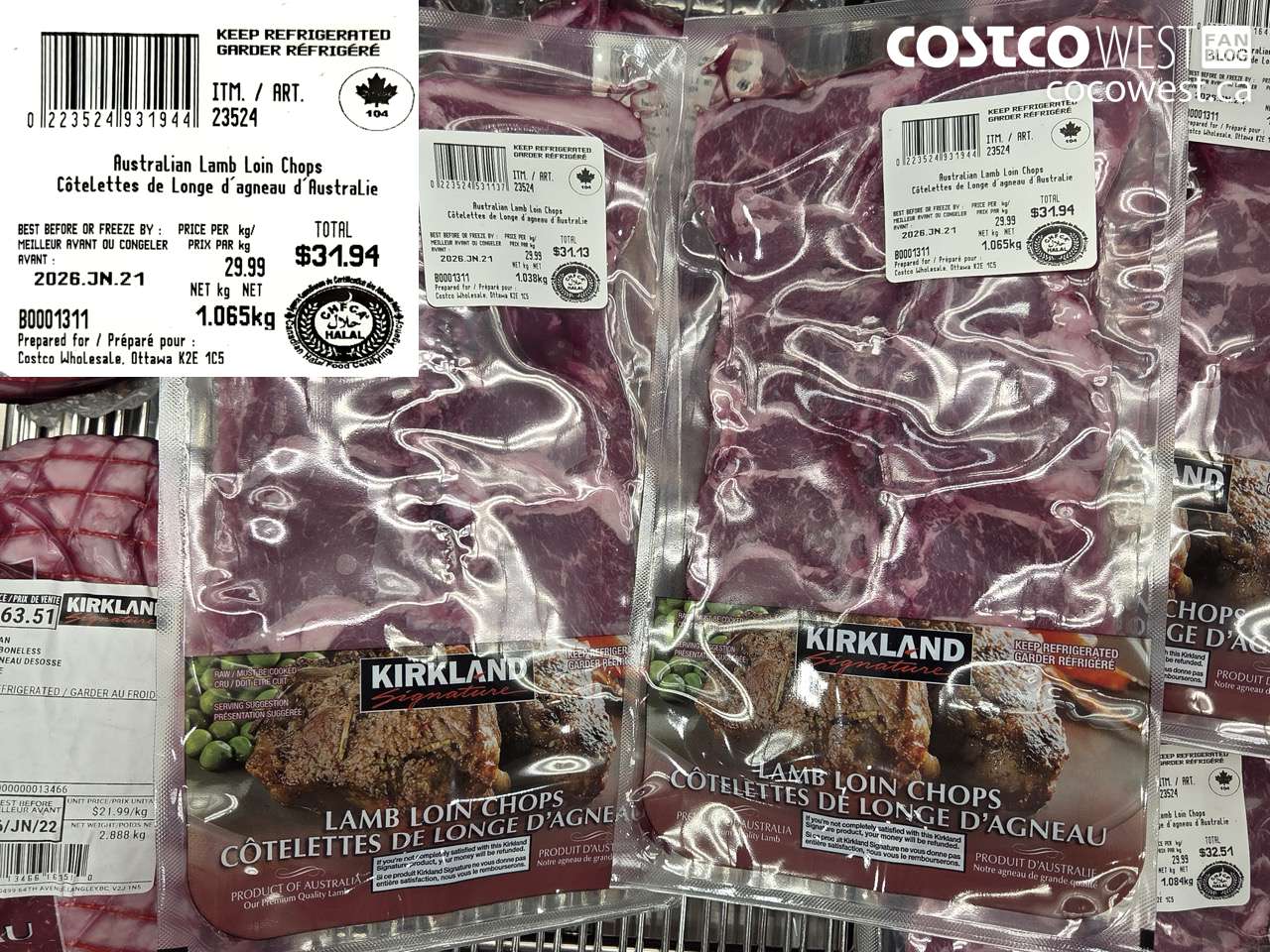 23524 AUSTRALIAN LAMB LOIN CHOPS $29.99