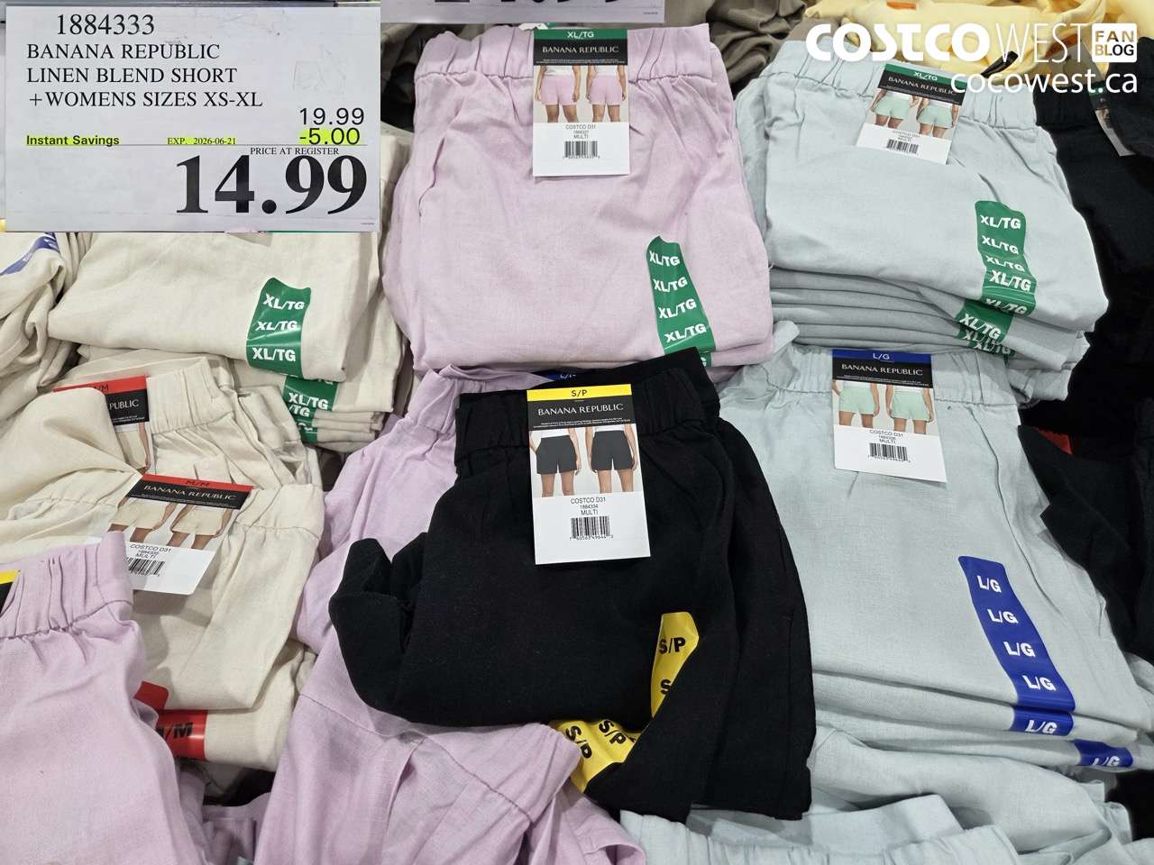 1884333 BANANA REPUBLIC LINEN BLEND SHORT + WOMENS SIZES XS-XL ($5.00 INSTANT SAVINGS EXPIRES ON 2026-06-21) $14.99