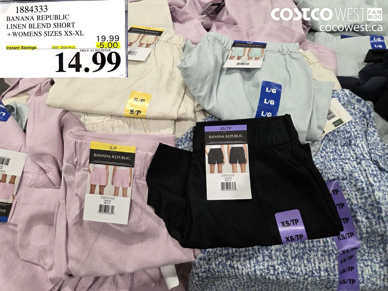 1884333 BANANA REPUBLIC LINEN BLEND SHORT + WOMENS SIZES XS-XL ($5.00 INSTANT SAVINGS EXPIRES ON 2026-06-21) $14.99