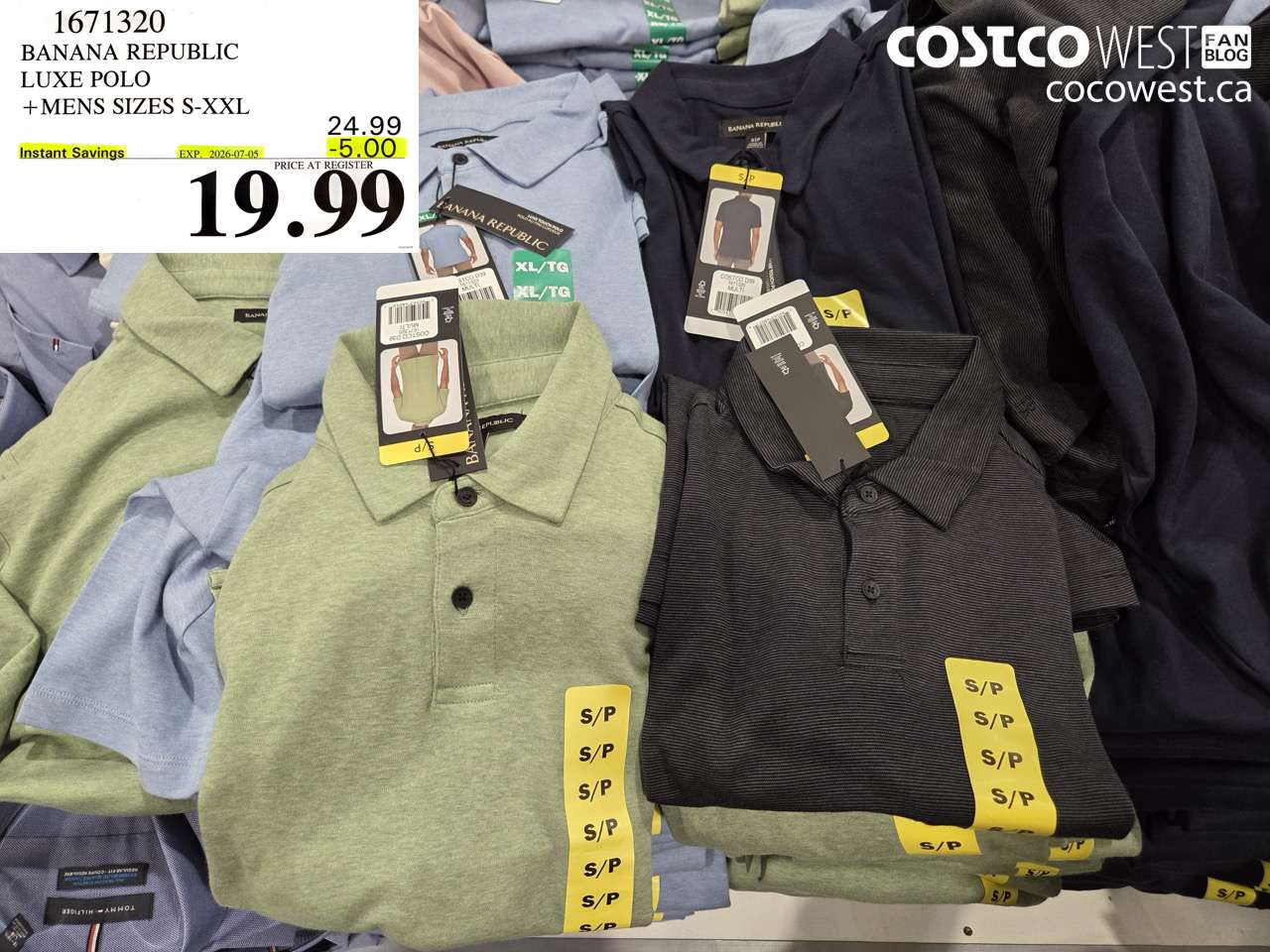 1671320 BANANA REPUBLIC LUXE POLO MENS SIZES S-XXL ($5.00 INSTANT SAVINGS EXPIRES ON 2026-07-05) $19.99