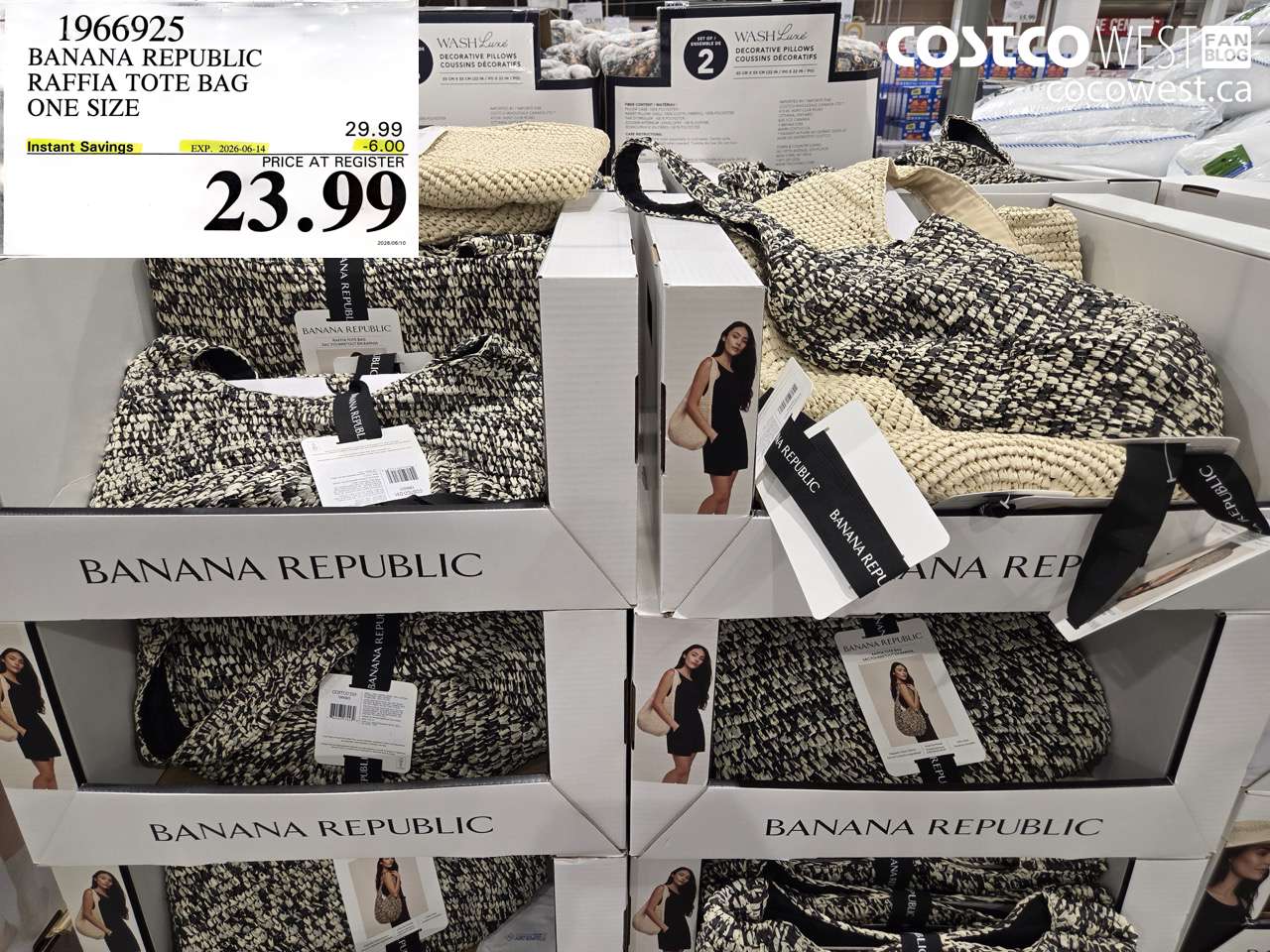 1966925 BANANA REPUBLIC RAFFIA TOTE BAG ONE SIZE ($6.00 INSTANT SAVINGS EXPIRES ON 2026-06-14) $23.99