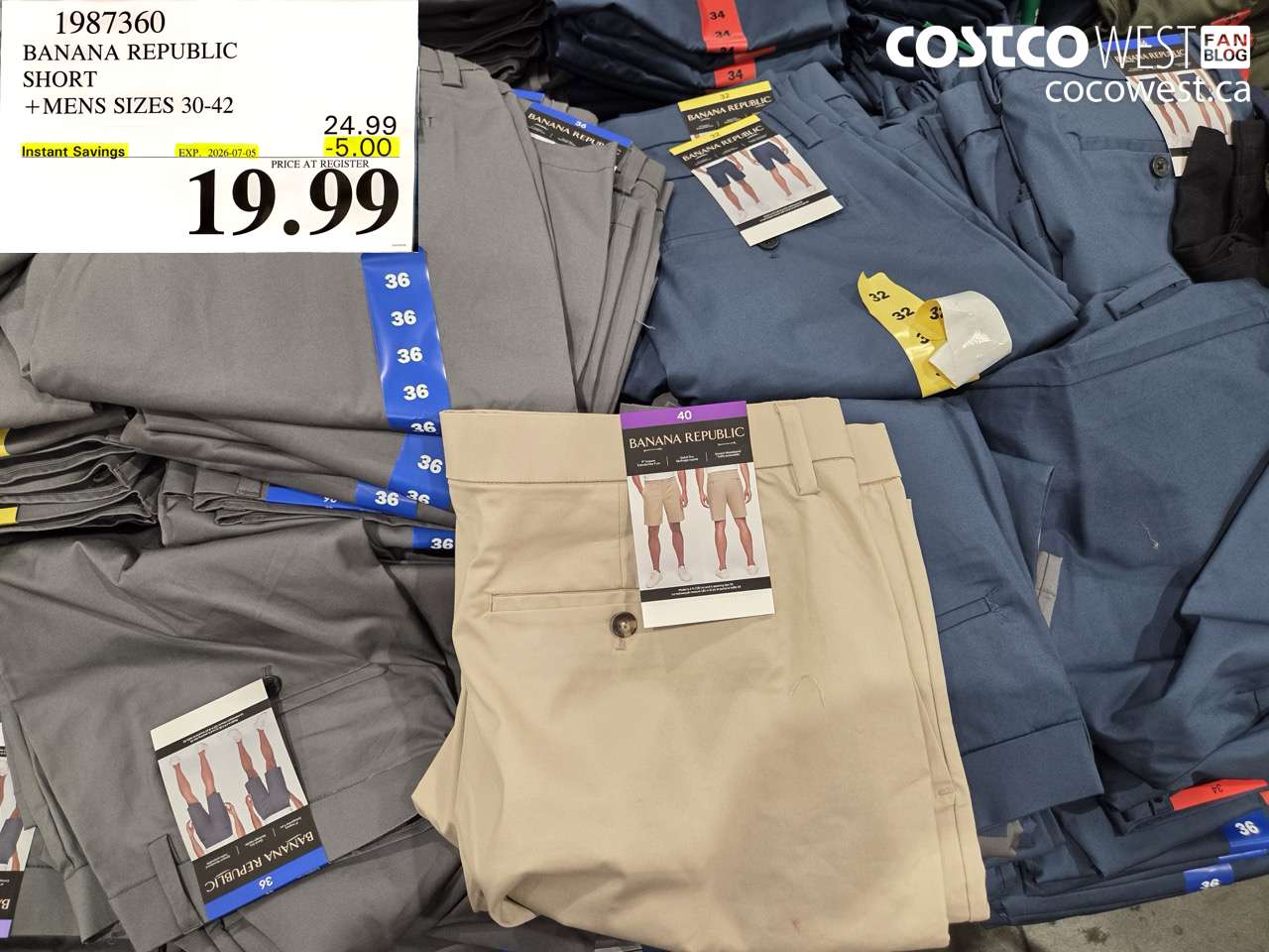 1987360 BANANA REPUBLIC SHORT MENS SIZES 30-42 ($5.00 INSTANT SAVINGS EXPIRES ON 2026-07-05) $19.99