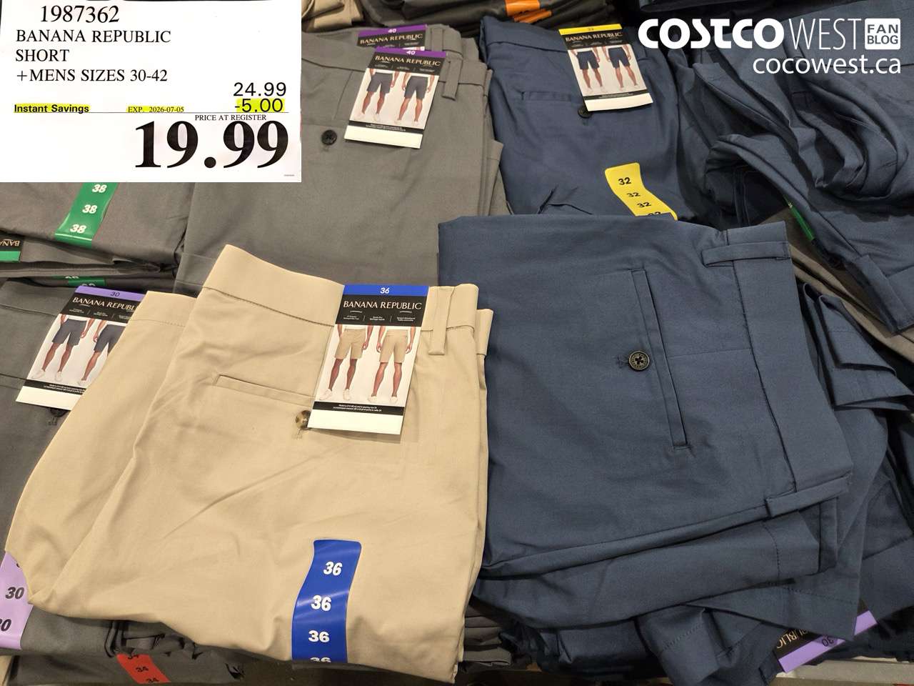1987362 BANANA REPUBLIC SHORT MENS SIZES 30-42 ($5.00 INSTANT SAVINGS EXPIRES ON 2026-07-05) $19.99