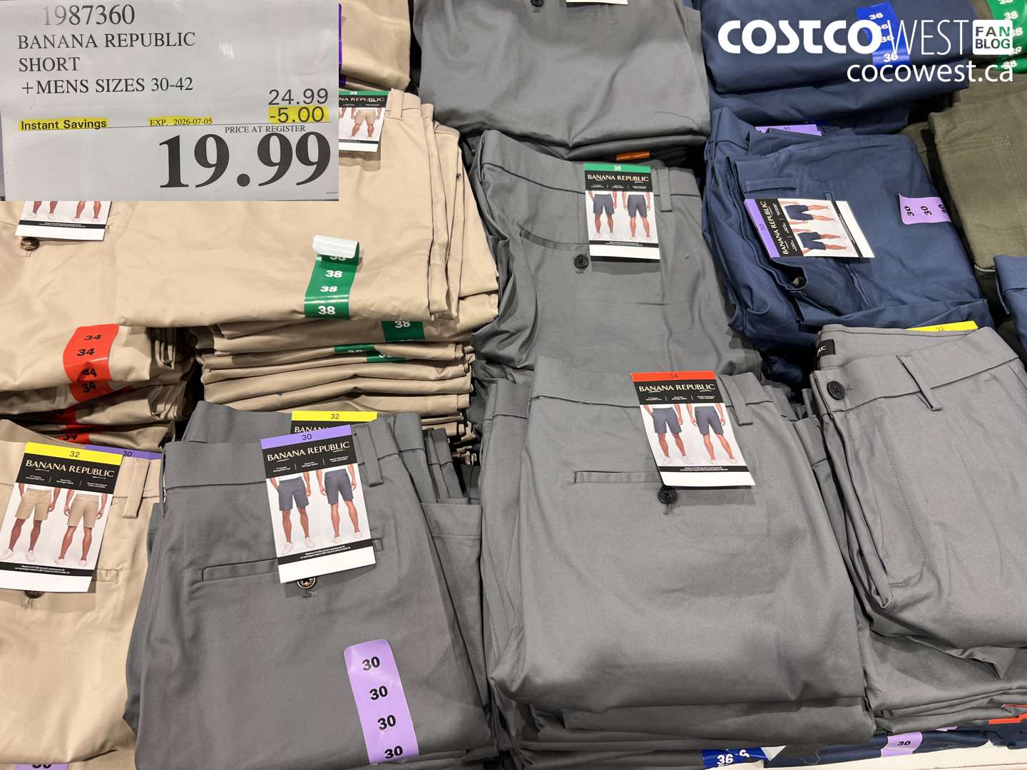 1987360 BANANA REPUBLIC SHORT MENS SIZES 30-42 ($5.00 INSTANT SAVINGS EXPIRES ON 2026-07-05) $19.99