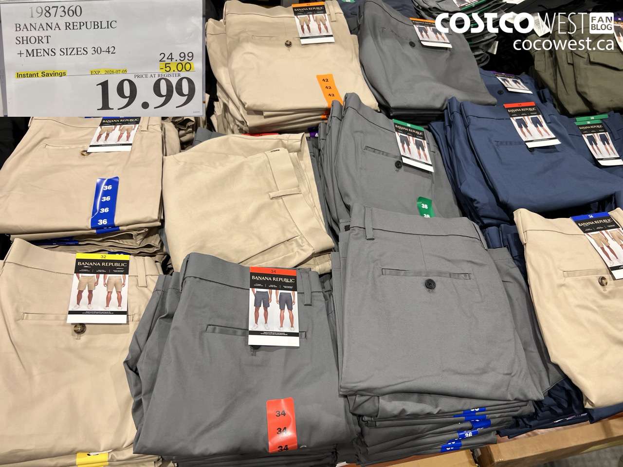 1987360 BANANA REPUBLIC SHORT MENS SIZES 30-42 ($5.00 INSTANT SAVINGS EXPIRES ON 2026-07-05) $19.99