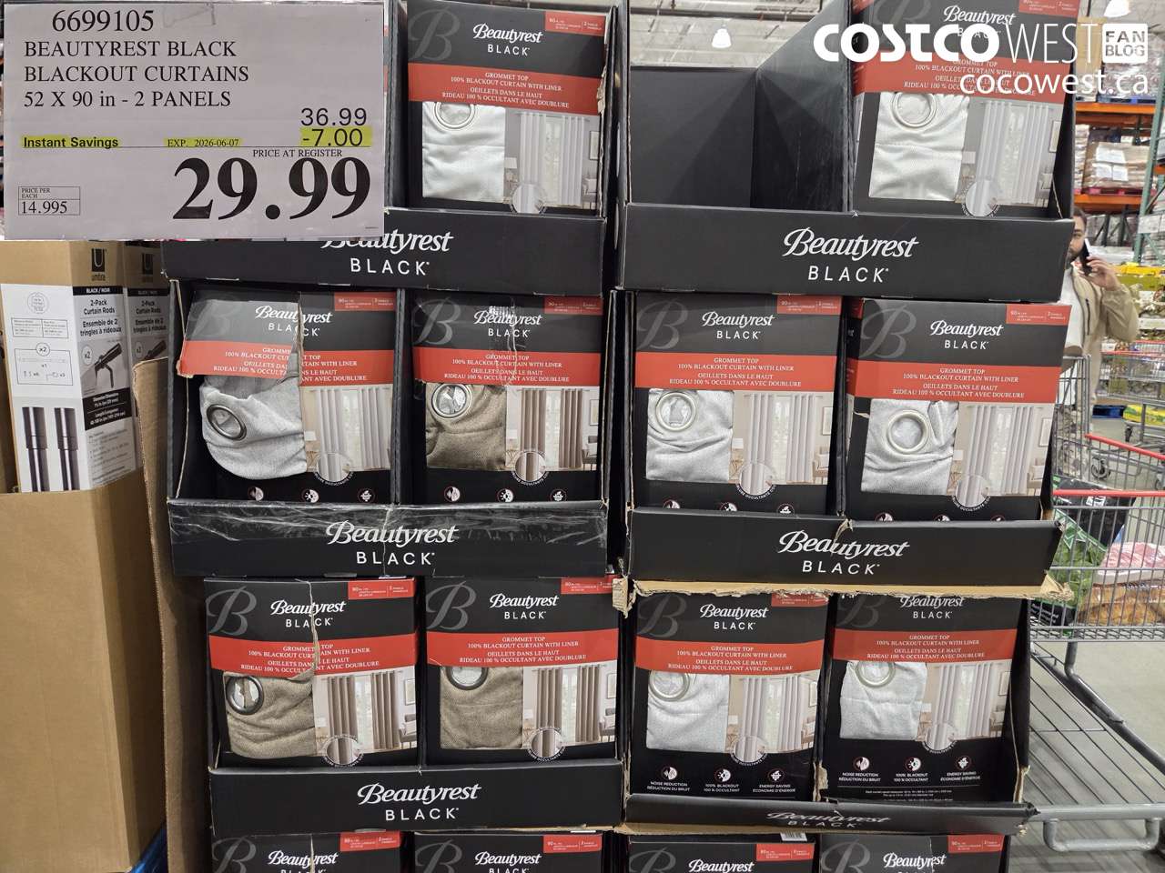 6699105 BEAUTYREST BLACK BLACKOUT CURTAINS 52 X 90 IN - 2 PANELS ($7.00 INSTANT SAVINGS EXPIRES ON 2026-06-07) $29.99