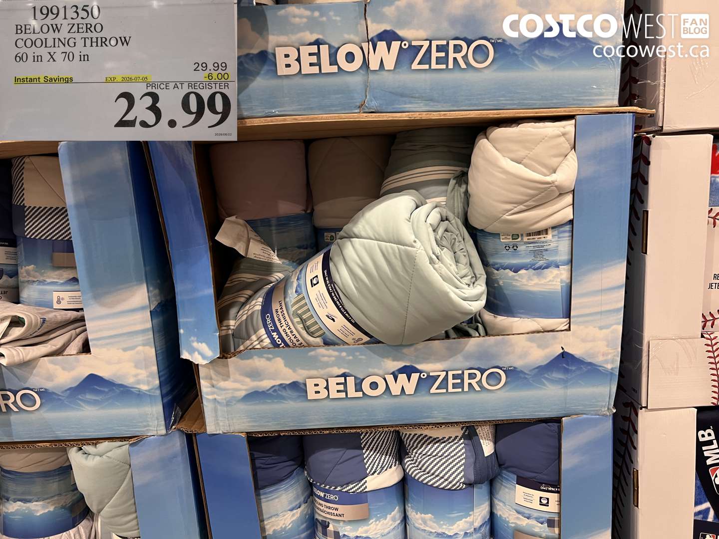 1991350 BELOW ZERO COOLING THROW 60 IN X 70 IN ($6.00 INSTANT SAVINGS EXPIRES ON 2026-07-05) $23.99