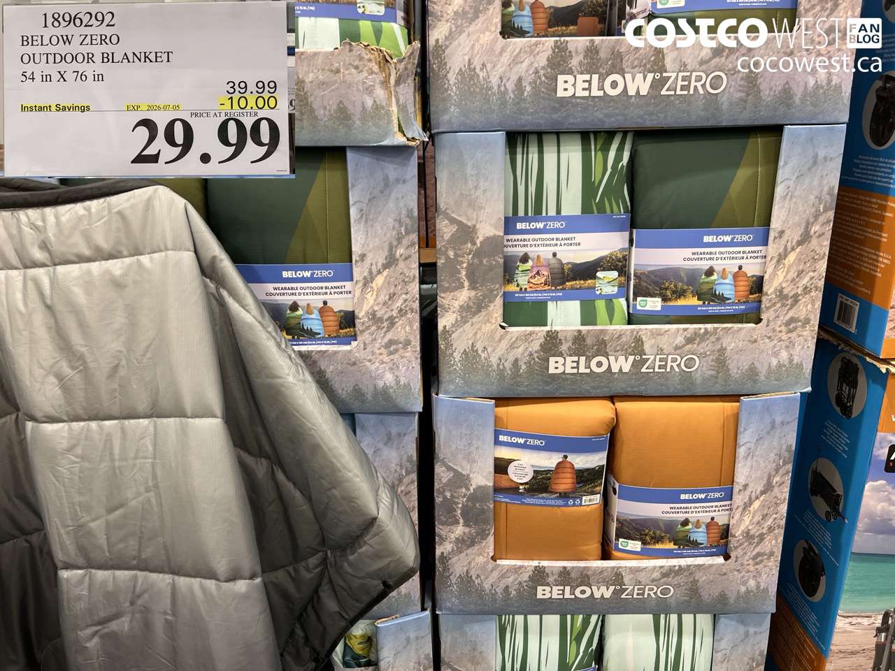 1896292 BELOW ZERO OUTDOOR BLANKET 54 IN X 76 IN ($10.00 INSTANT SAVINGS EXPIRES ON 2026-07-05) $29.99