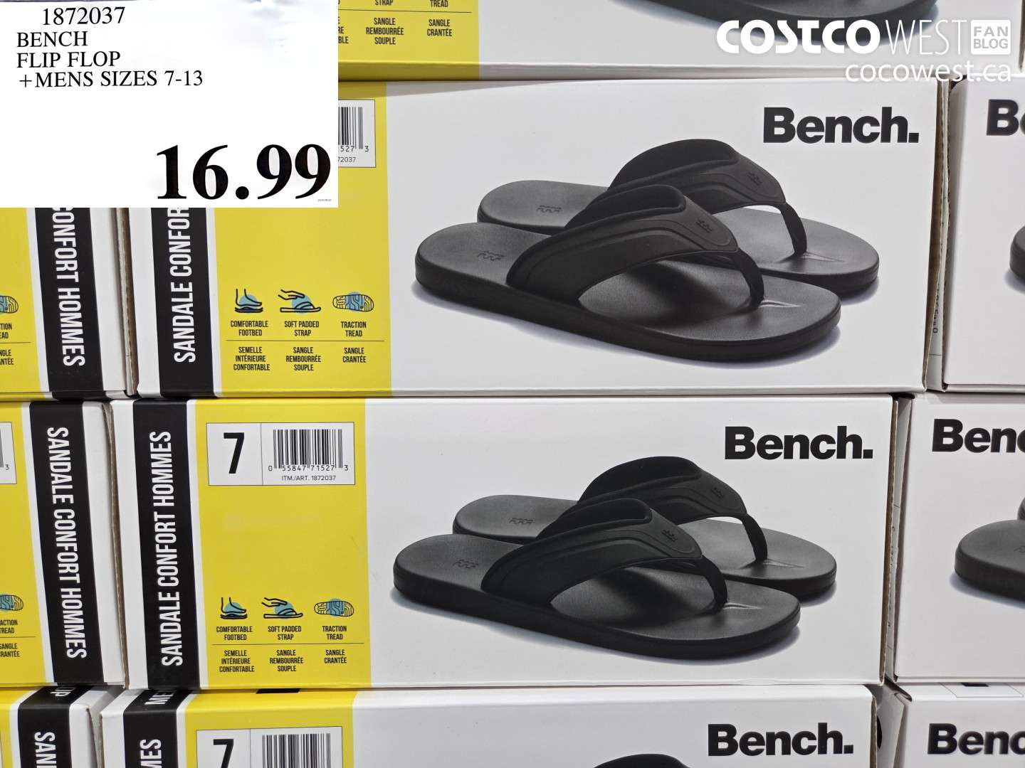 1872037 BENCH FLIP FLOP MENS SIZES 7-13 $16.99